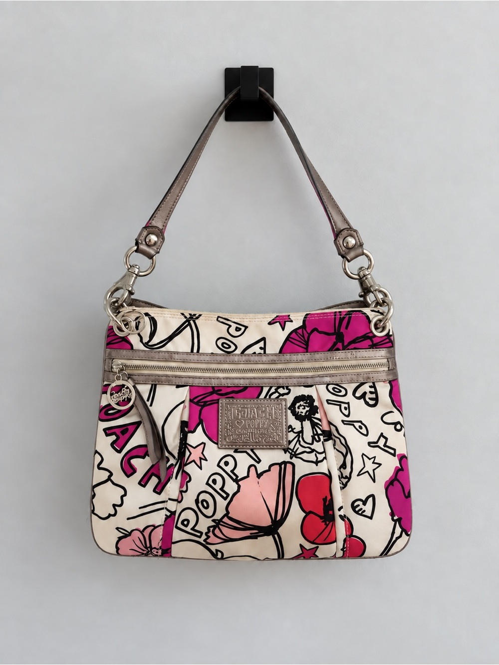 Coach Poppy Sateen Floral Graffiti Rocker Shoulder Bag Style # 17050